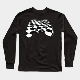 Checker Pattern Gamepad - Gaming Gamer - Controller - Video Game Lover - Graphic Console PC Game Long Sleeve T-Shirt